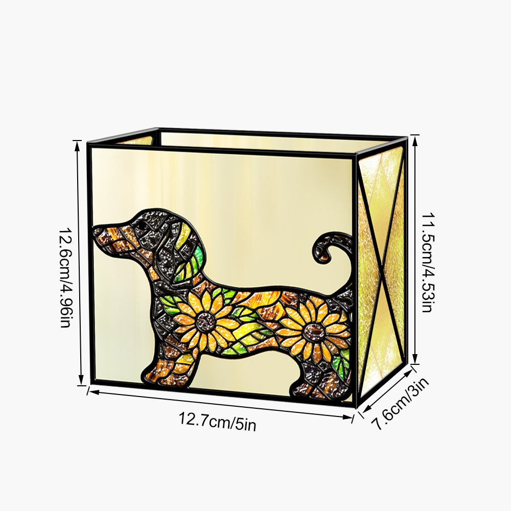 Stained-Glass-Style Acrylic Pen Holder for Colorful Desk Décor