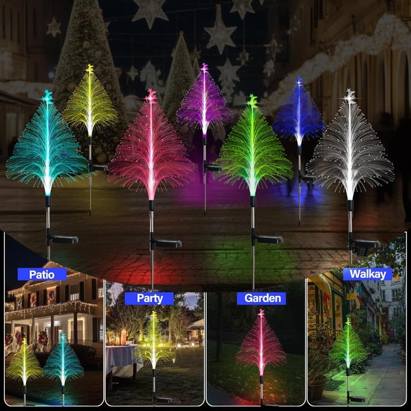 🎄7 Color Changing Solar Christmas Trees Lights( buy1 get 2PCS )