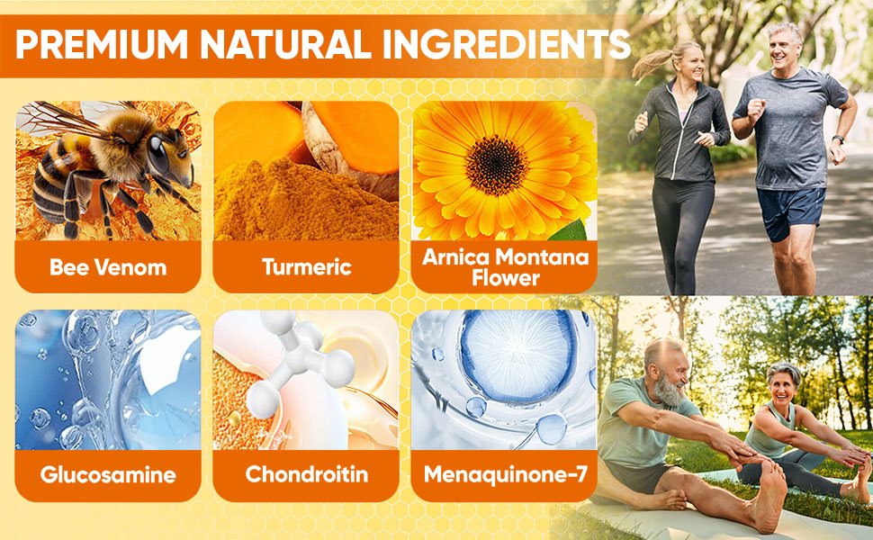 蜂毒姜黄霜关节骨霜凝胶背部颈部手部膝盖和脚部_A+3