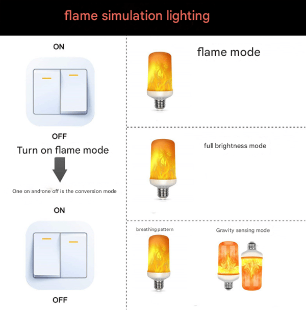 🔥LED Flame Light Bulb With Gravity Sensing Effect