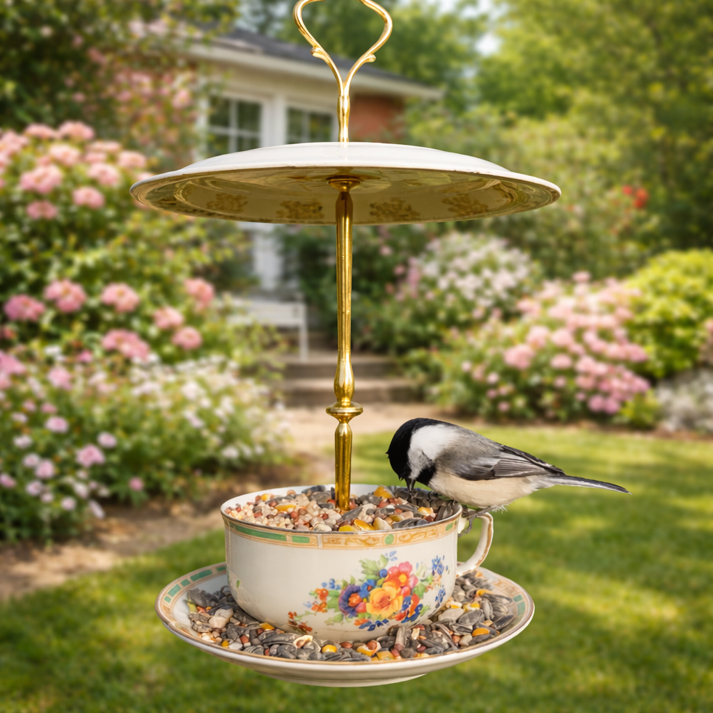 🔥LAST DAY 50% OFF - 🐦Bird Tea Party:  Ceramic Teacup Birdfeeder