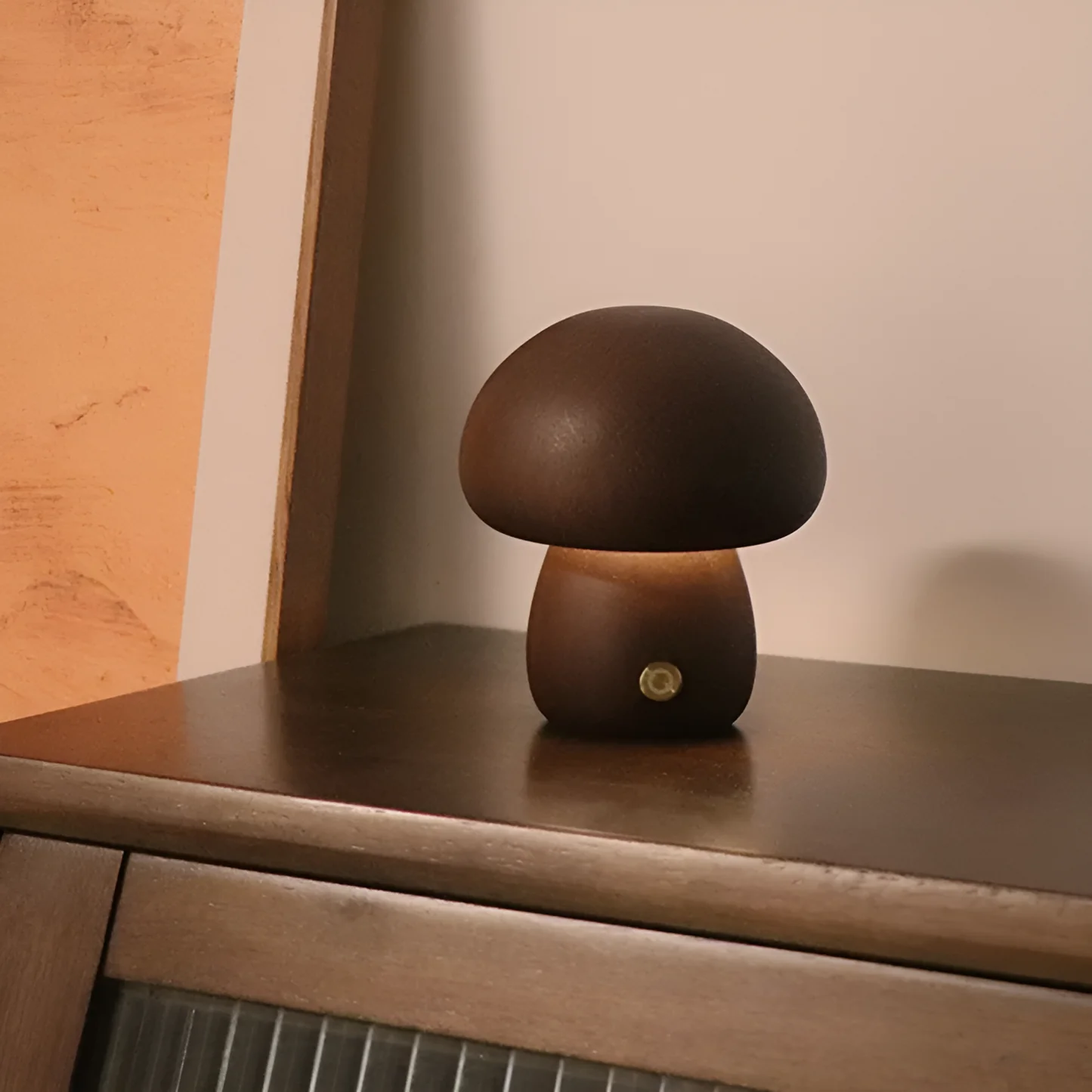 Wooden Cute Mushroom Lamp