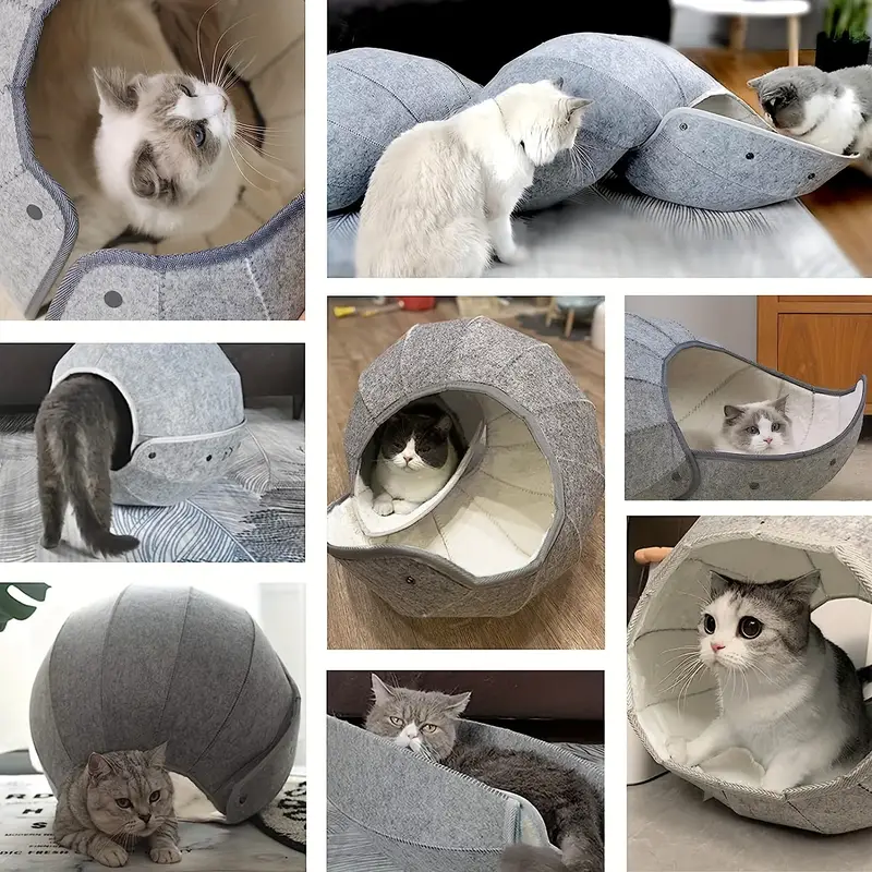 🐱Cat Cave Tunnel Multi-Function Foldable Cat Bed