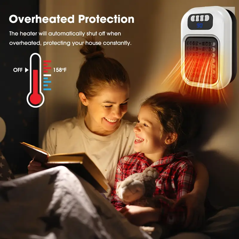 600W PTC Ceramic Wall-Mounted RC Space Heater