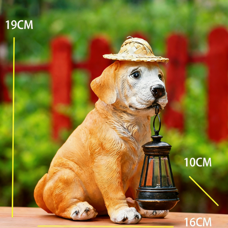 🐶💡Solar-Powered Dog Statue With Led Lantern – Lights Up Automatically At Night💡🐶