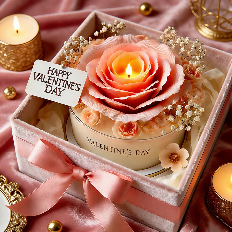 🌹🕯️ Everlasting Bloom Valentine’s Day Rose Candle – Romance That Glows Forever 🕯️🌹