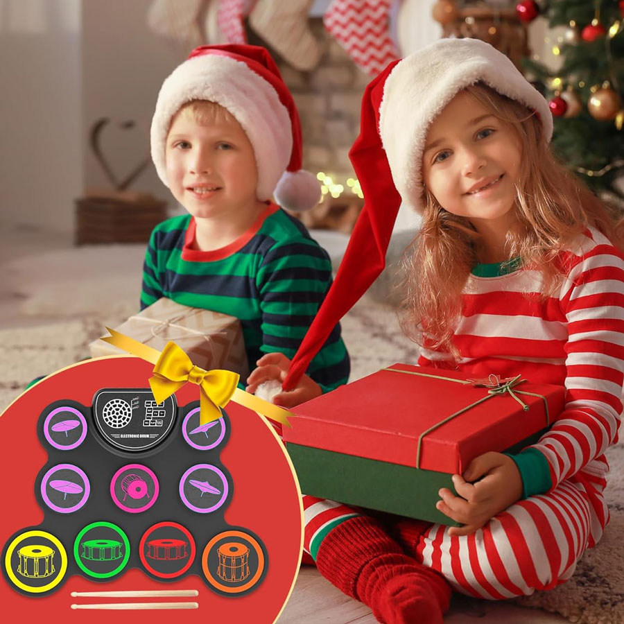Electronic Drum Set，Great Christmas Holiday Gift for Kids