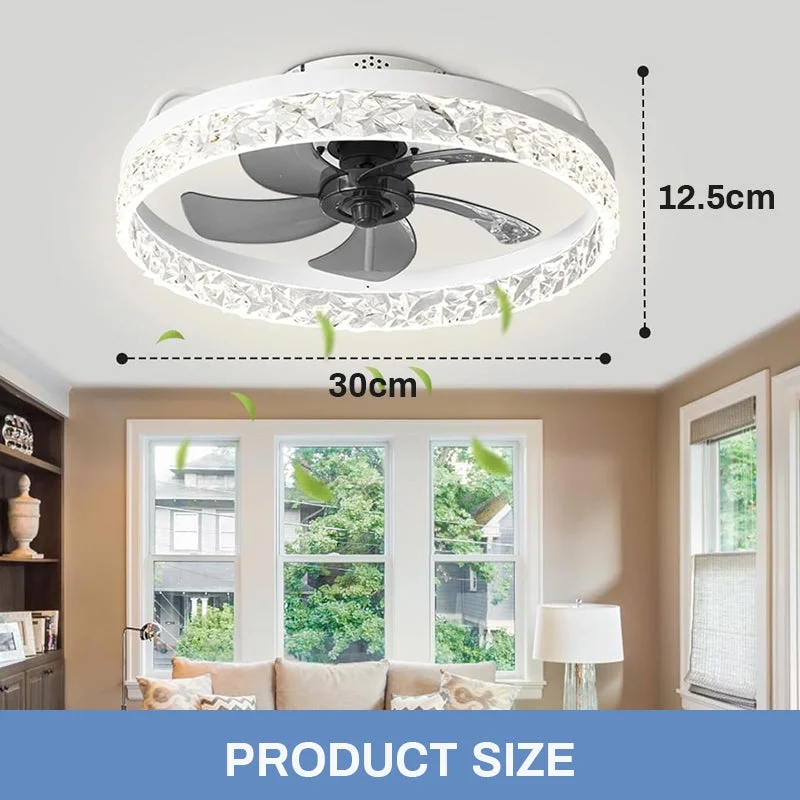 2-in-1 Silent Adjustable Fan Light for Bedroom with Remote Control light socket ceiling fan
