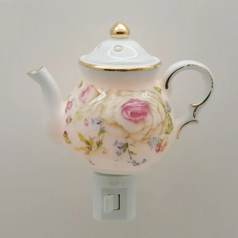 Hand-painted Ceramic Teapot Night Light