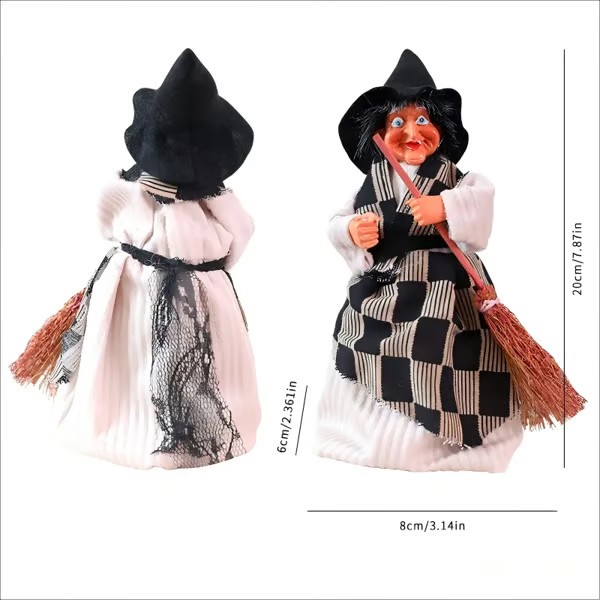 🧙🧹Halloween Hanging Witch Broom Figurine Set of 3