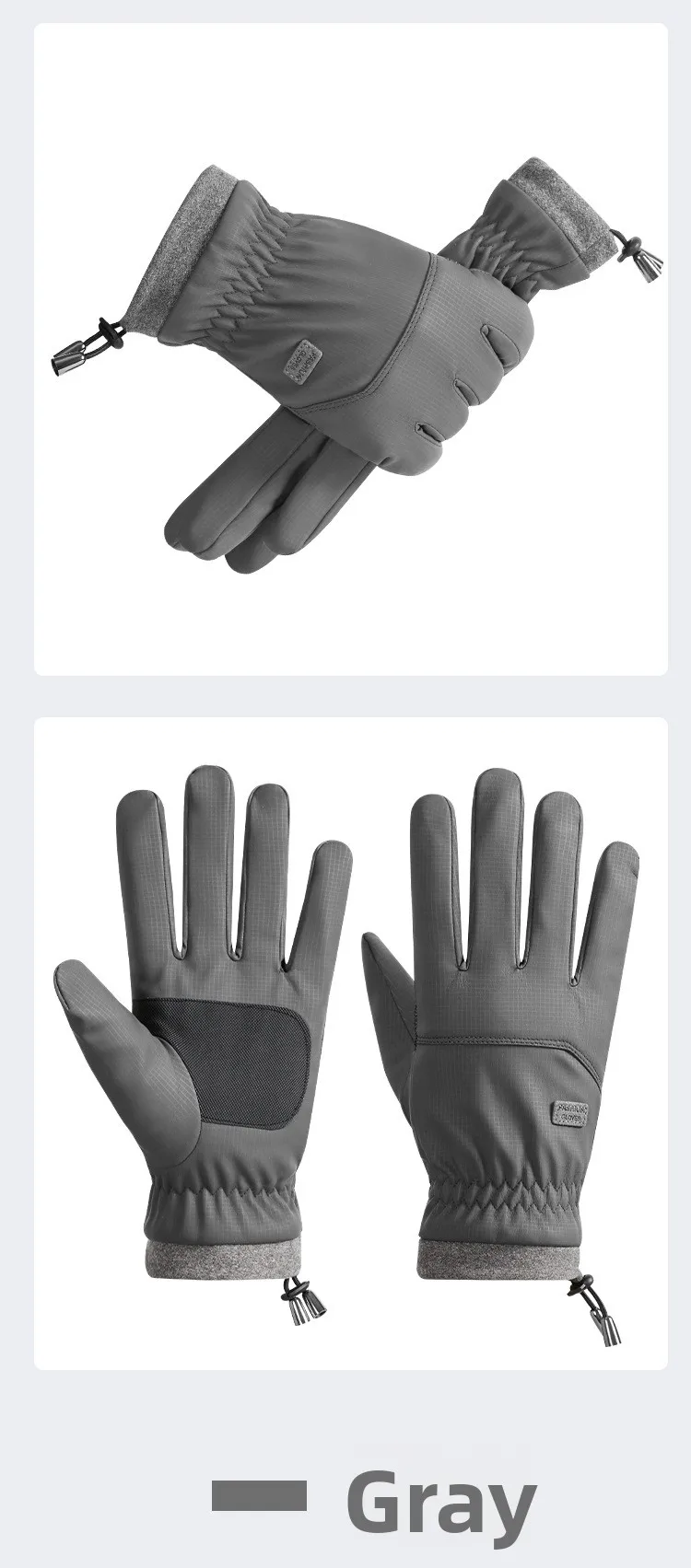 Warm Fleece Lined Thick Winter Motorcycle Gloves Waterproof Non Slip Touch Screen Compatible Men's Cycling Driving Gloves display picture 11