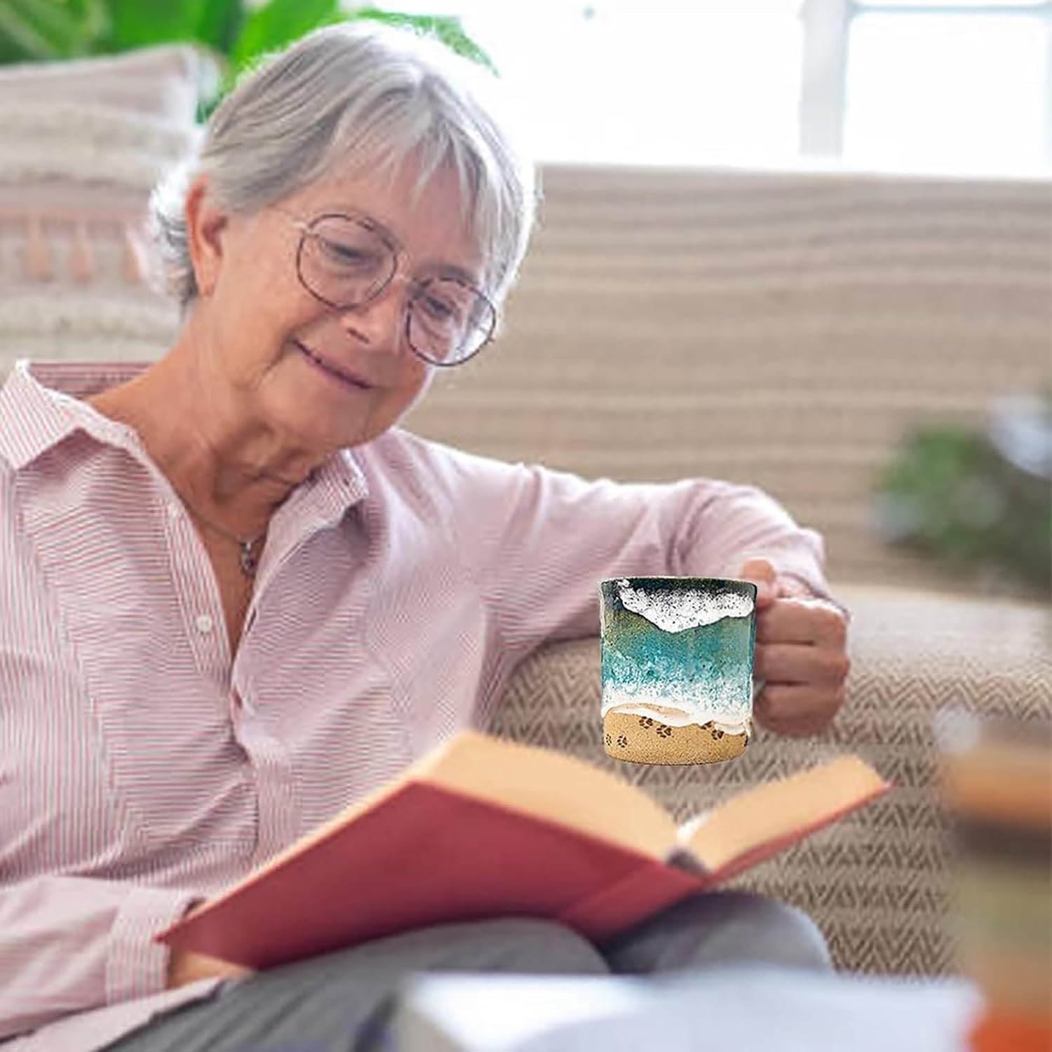 🔥Hot Sale - Paw Print Ocean Shoreline Mug