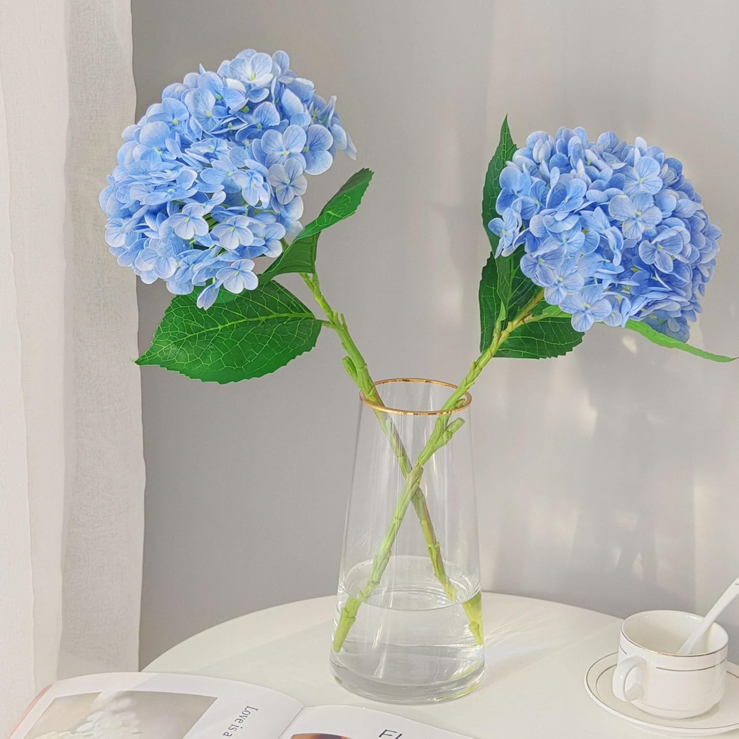 3-Pack Lifelike Hydrangea Silk Flowers – UV-Resistant for Indoor/Outdoor Decor 