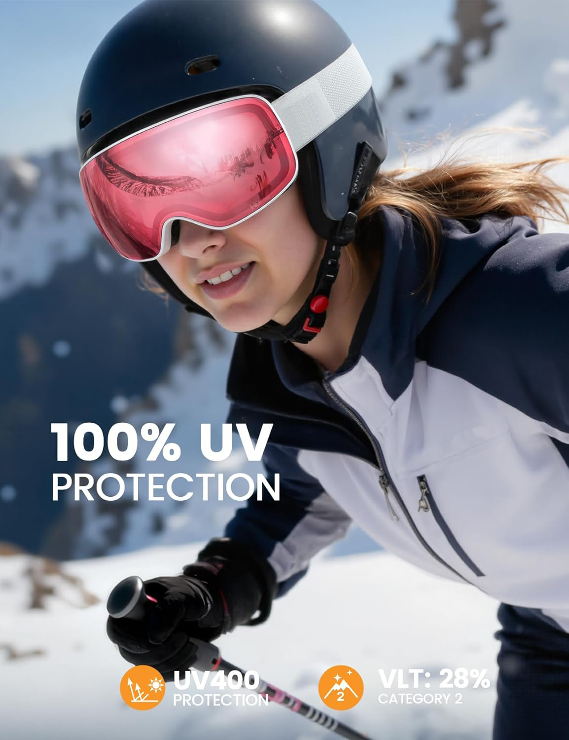 Graddi Ski Goggles with 3X Anti‑Fog for Crystal‑Clear Confidence