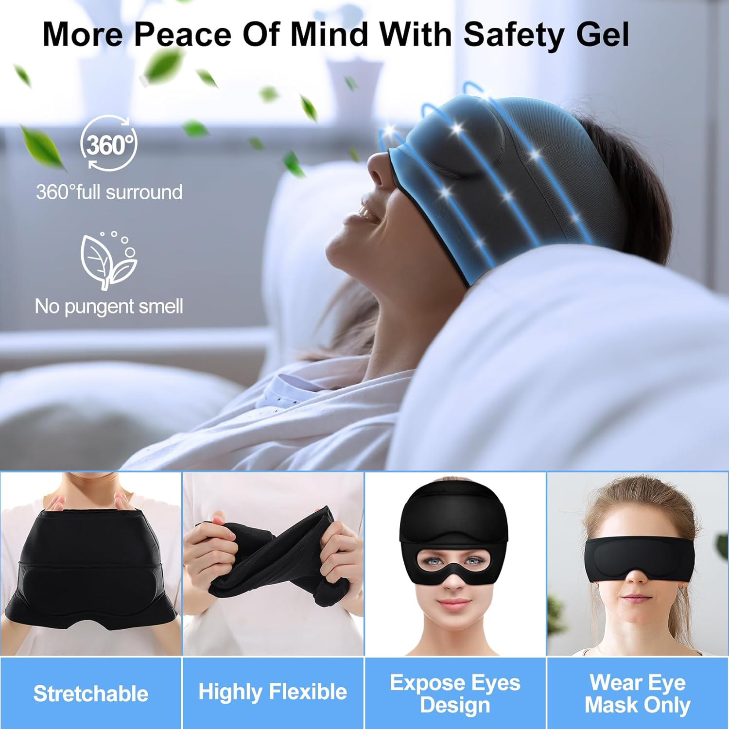 2‑in‑1 Migraine Relief Cap with Gel Eye Mask