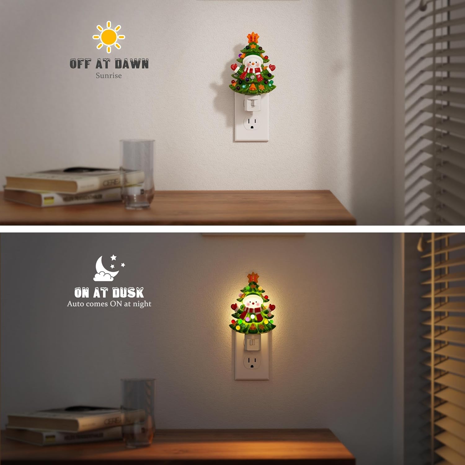 ceramic Christmas night light shaped as Santa for kids-4