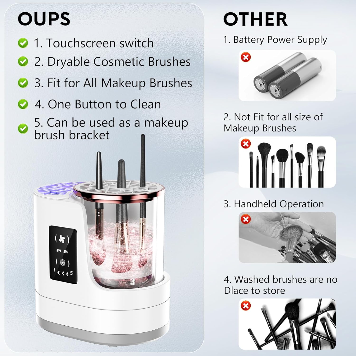 3 IN 1 Electric Makeup Brush Cleaner Machine
