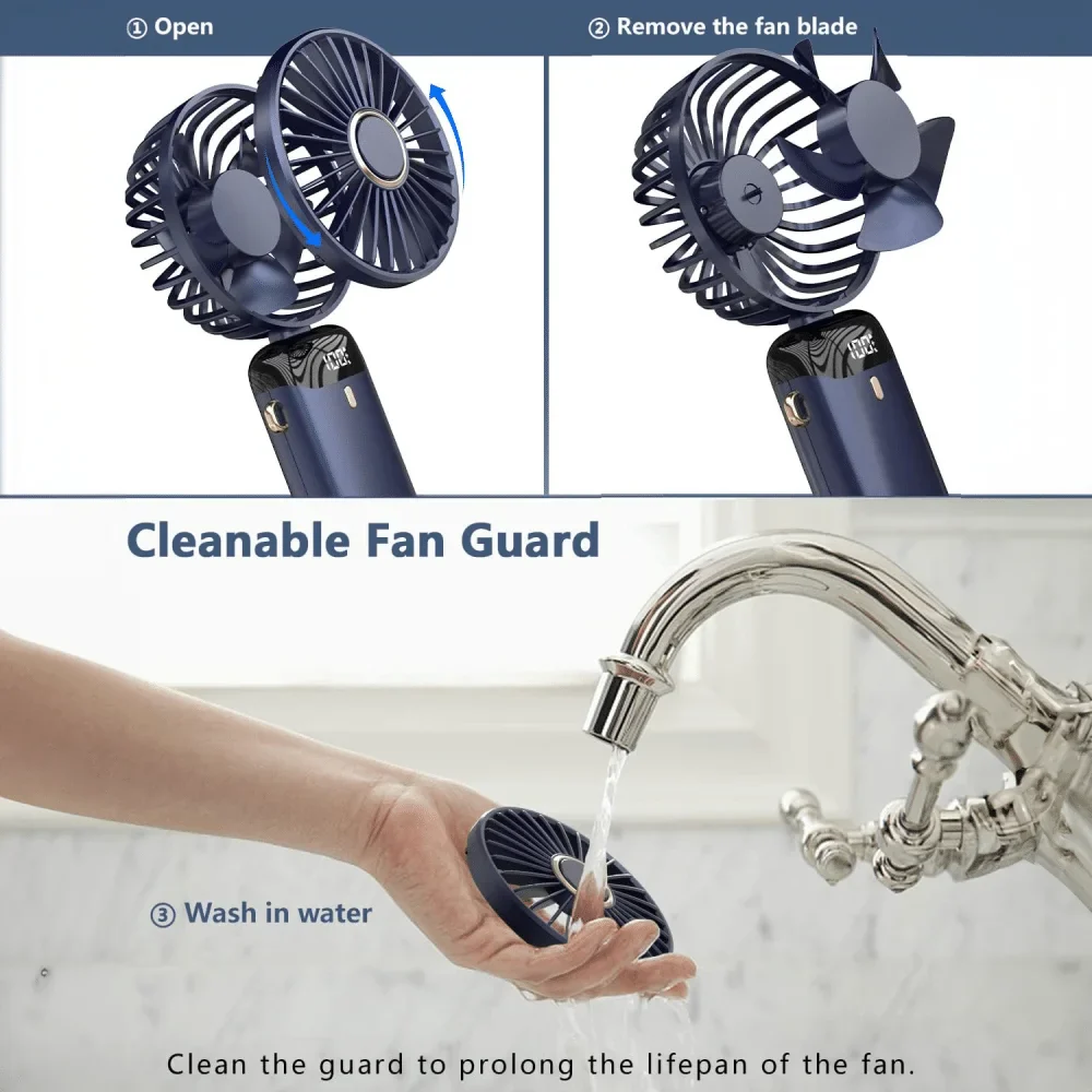 PORTABLE HANDHELD FAN WITH AROMATHERAPY, 5 SPEEDS, FOLDABLE