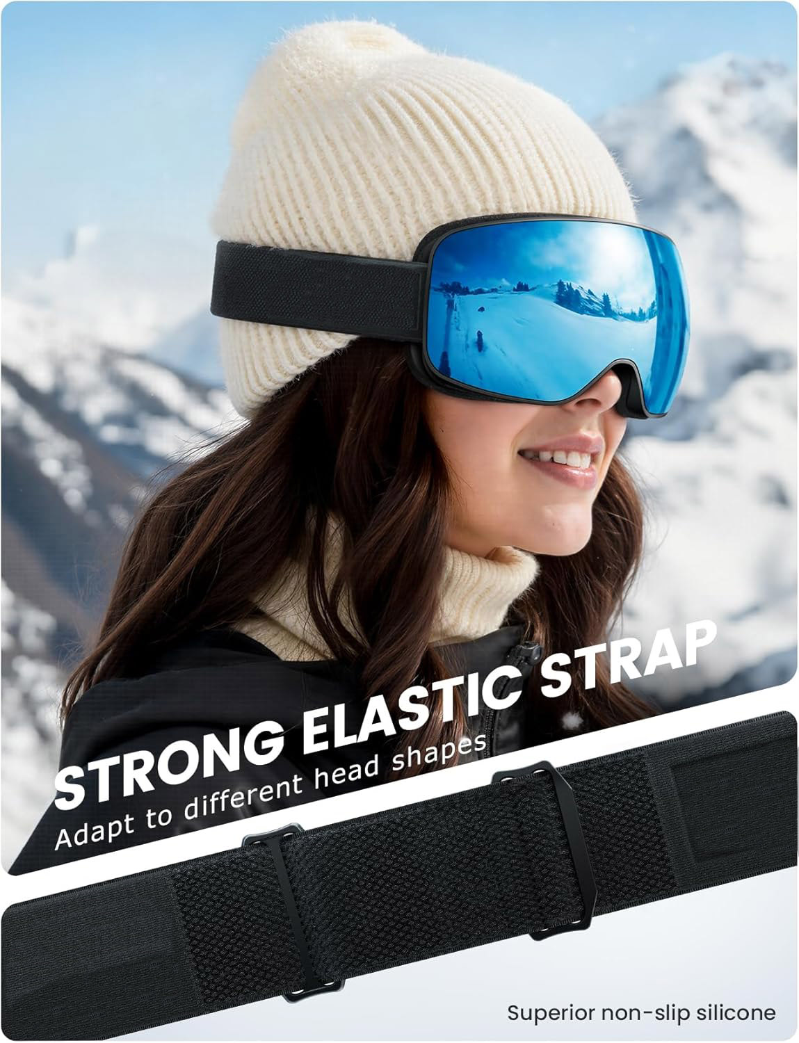 Graddi Ski Goggles with 3X Anti‑Fog for Crystal‑Clear Confidence