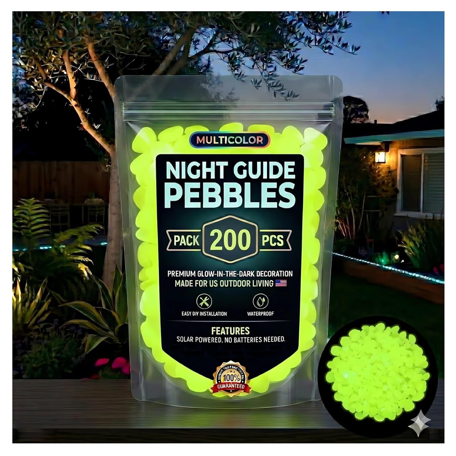🌈Colorful Glow-in-the-Dark Garden Stones