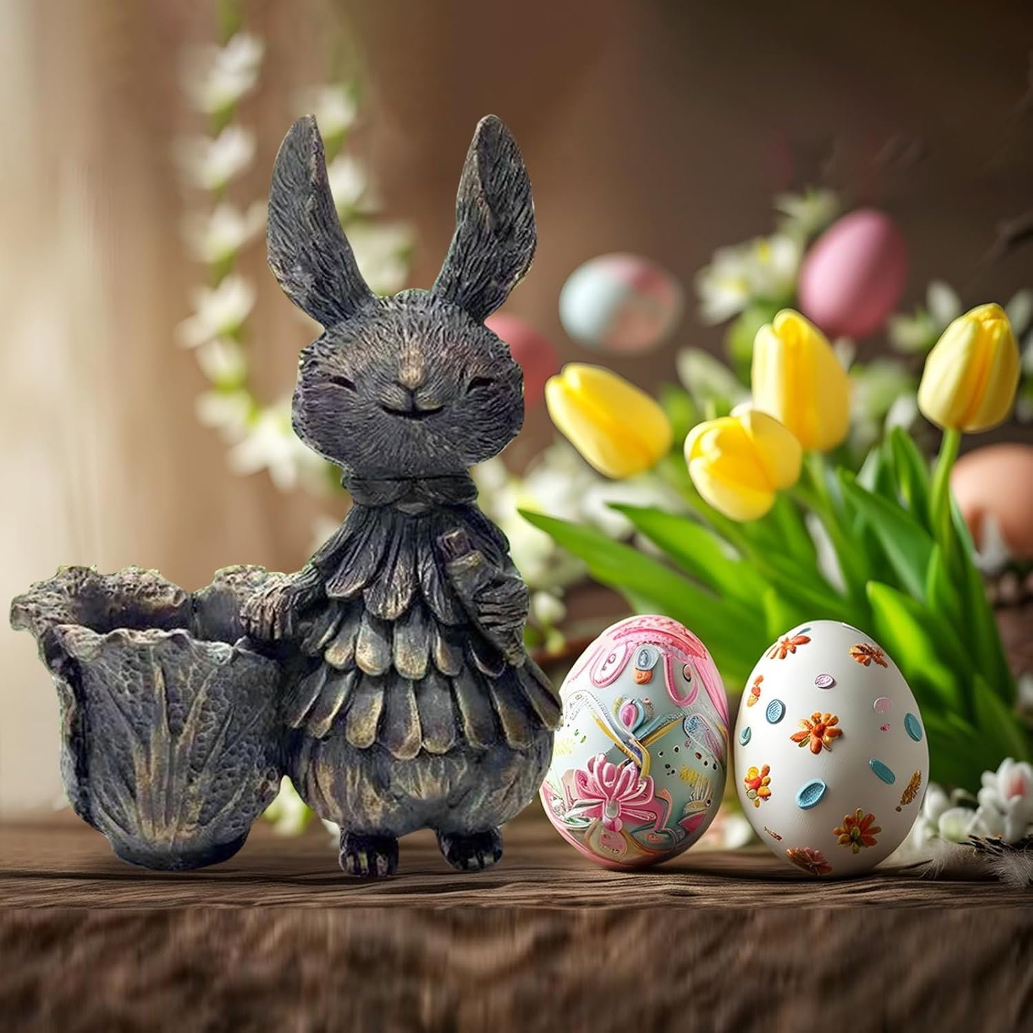 Easter Resin Garden Rabbit Patio Decoration