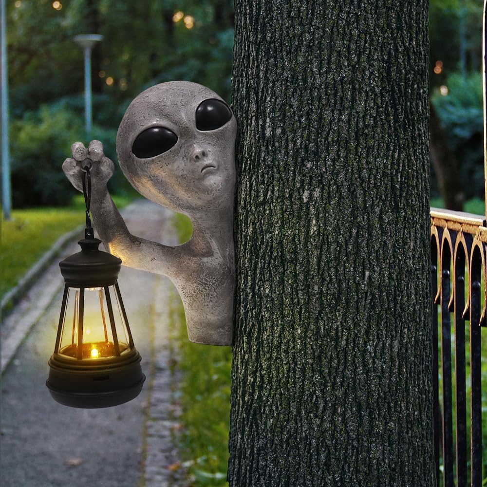 👽Solar Powered Alien Statues Figurines