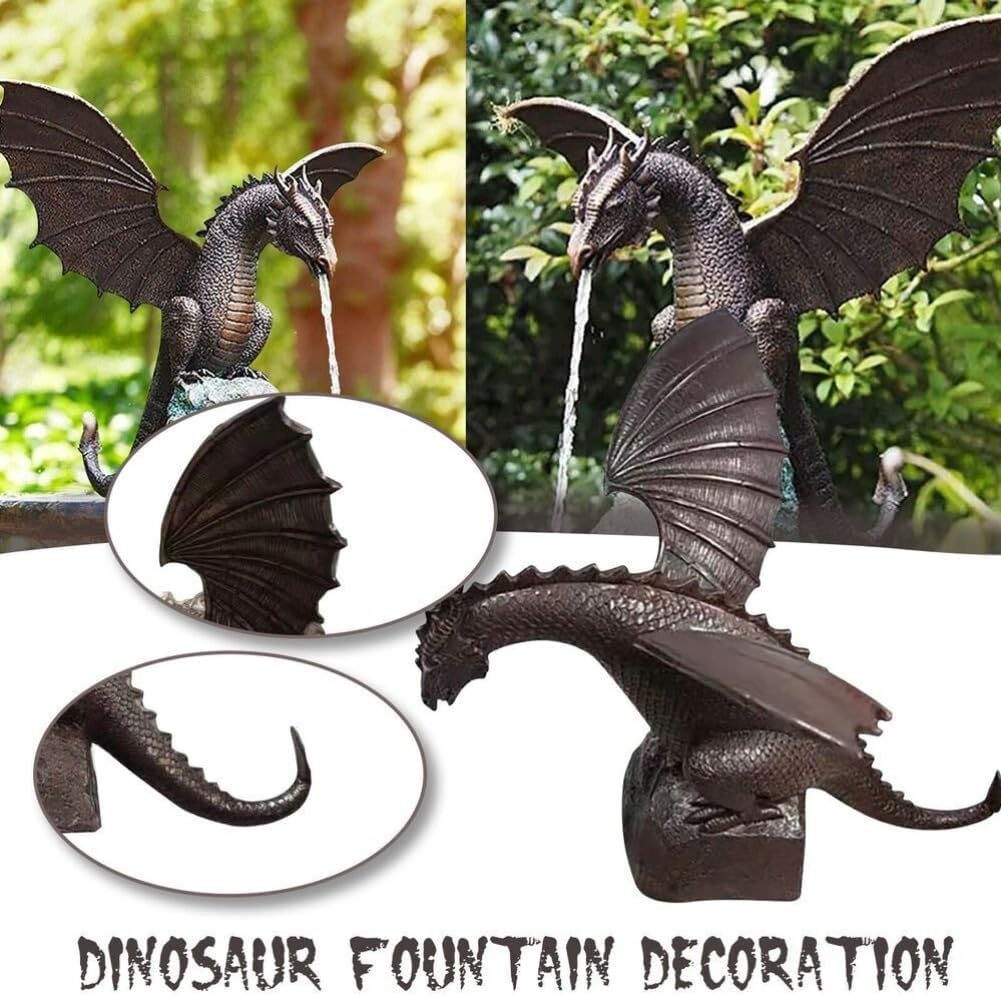 🦖Precision Casting Fire-breathing Dragon Sculpture Waterscape