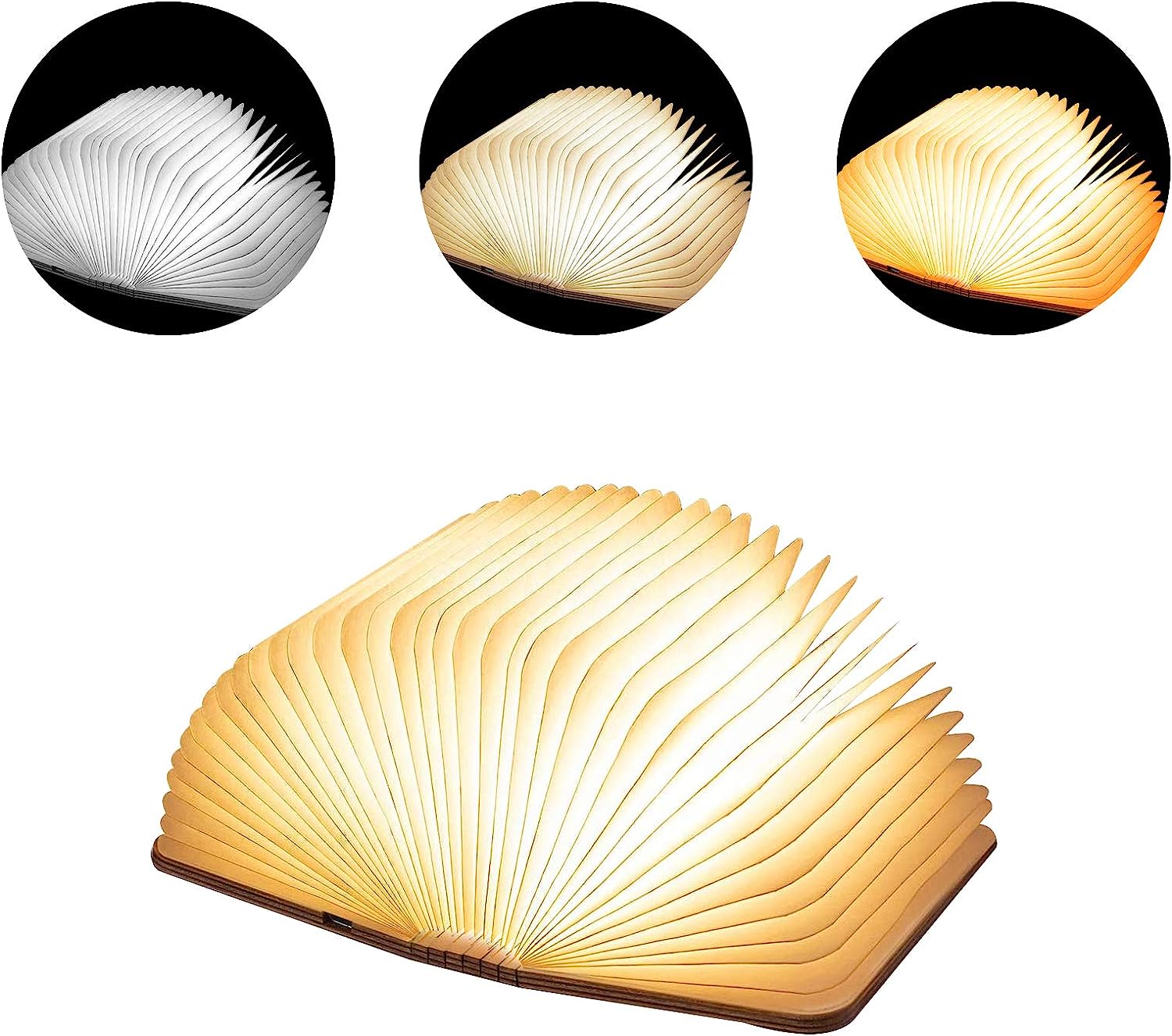 Wooden 3D Flod Book Lamp