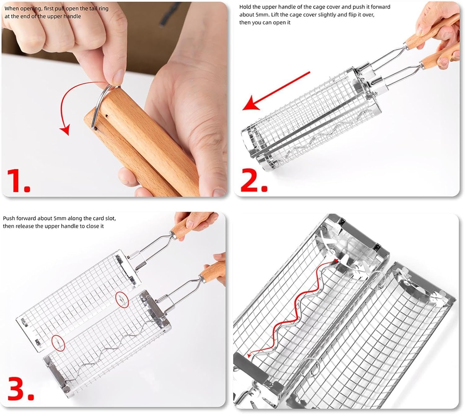 Side-Opening Rolling Nesting Grill Baskets