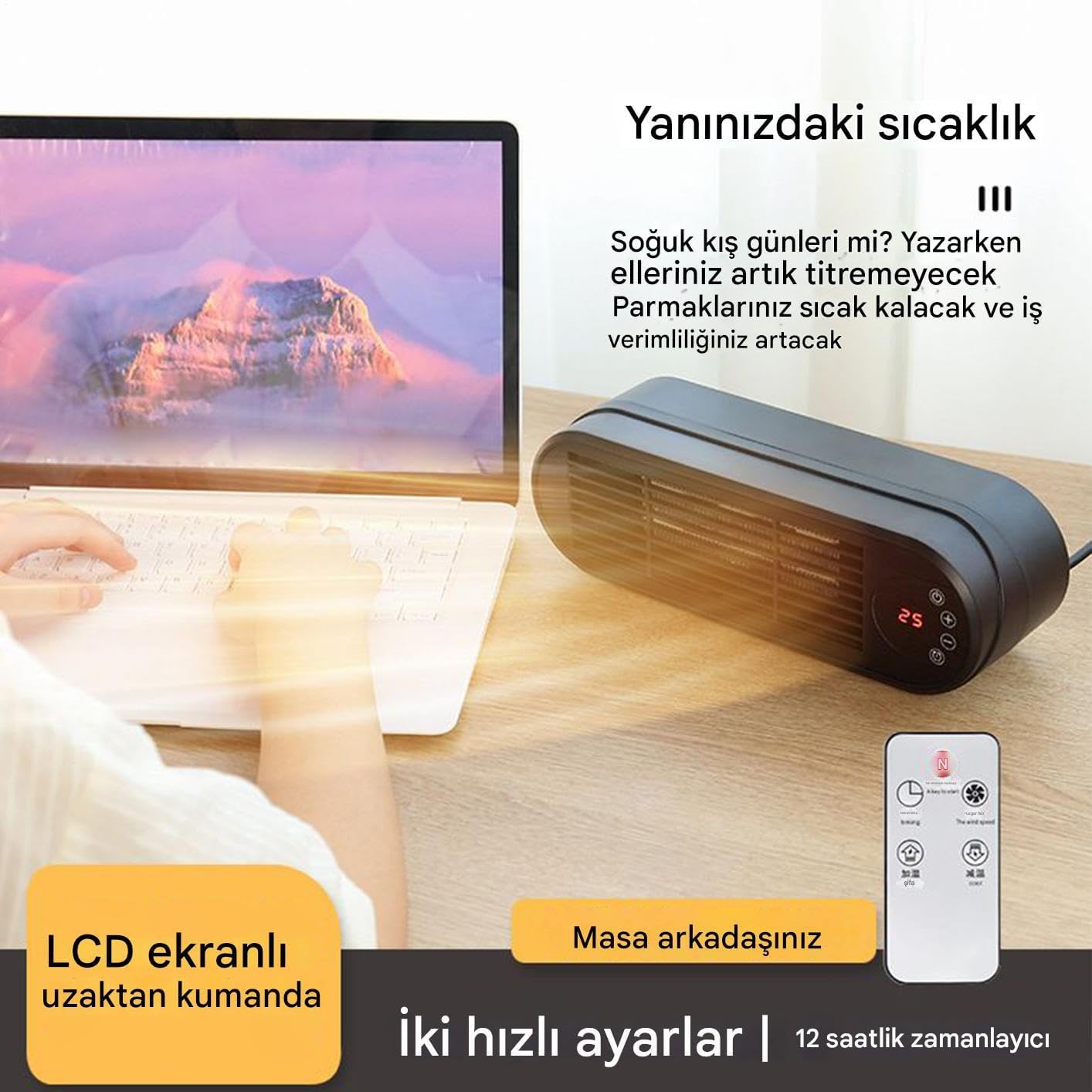 Mini Heater - 2-Speed Adjustable Electric Heater