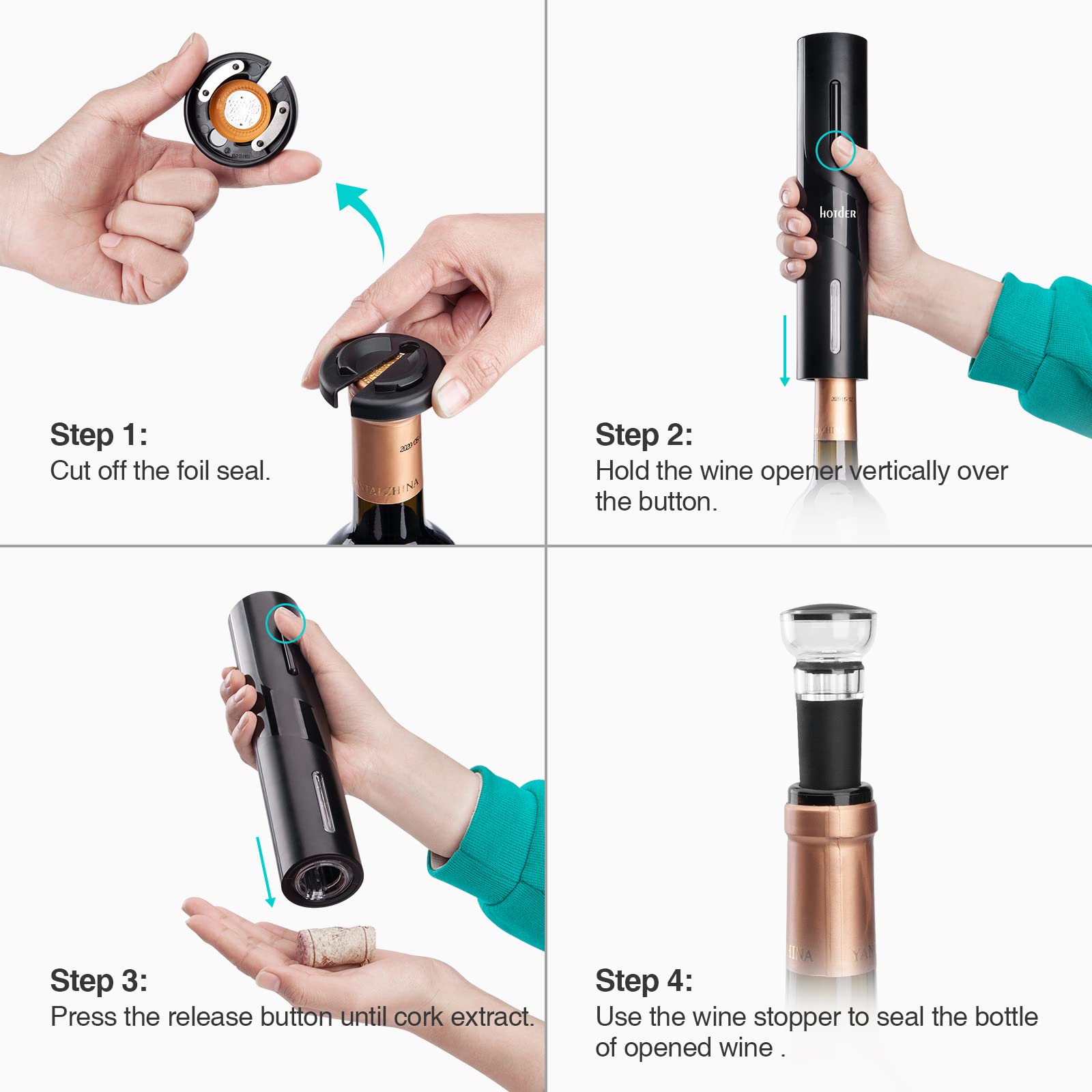 Electric Bottle Opener Set for Home Gift Party