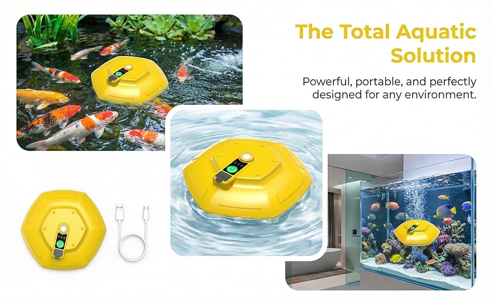 IPx7 Floating &amp;amp; Rechargeable Bait Bucket Aerator,