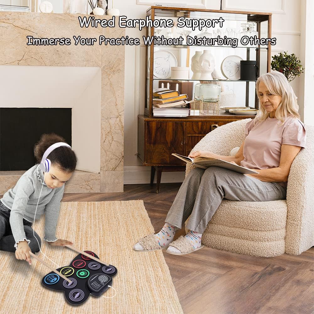 Electronic Drum Set，Great Christmas Holiday Gift for Kids