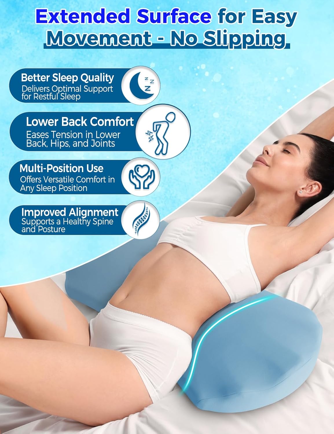 Summer ice silk material Lower Back Pain Relief Pillow