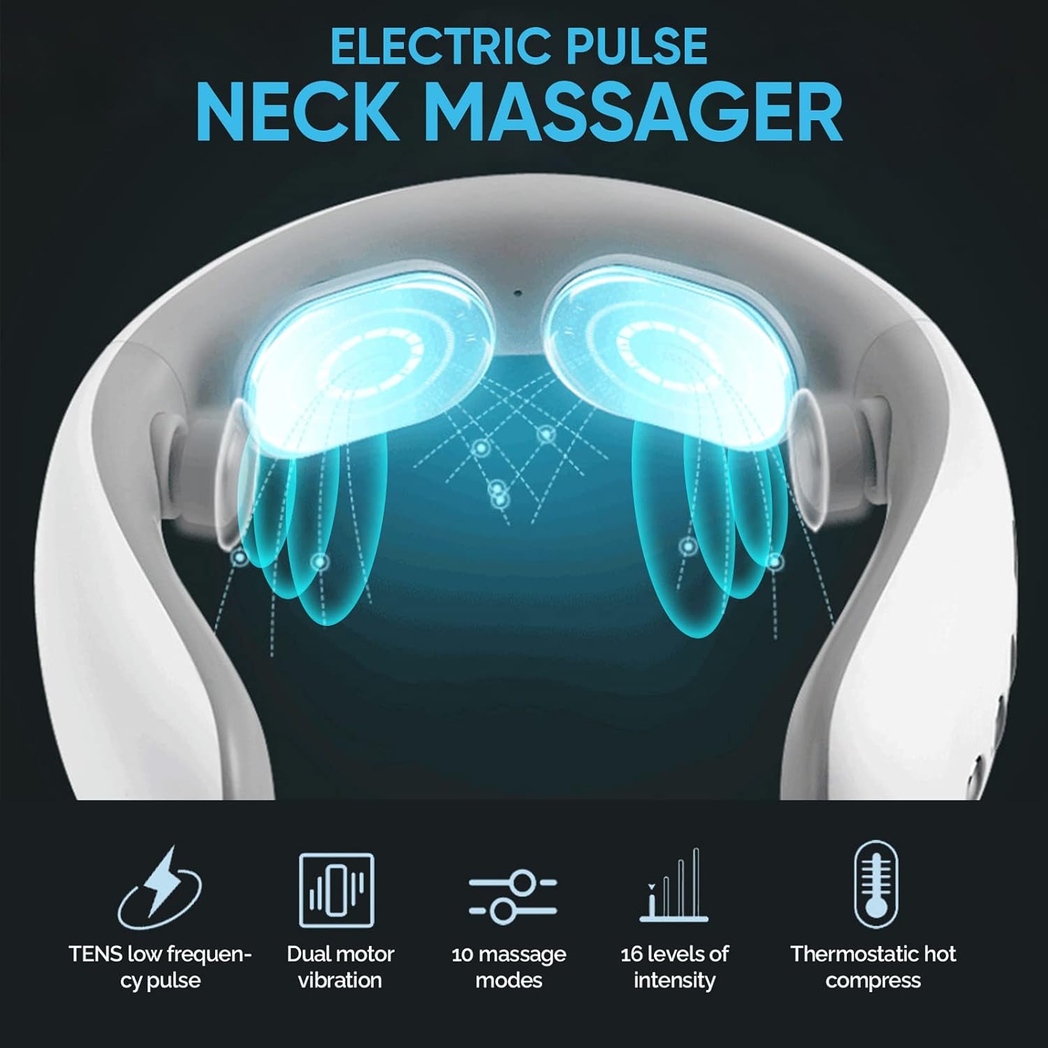 Electric Lymphatic Drainage Neck Massager for Pain Relief Deep Tissue