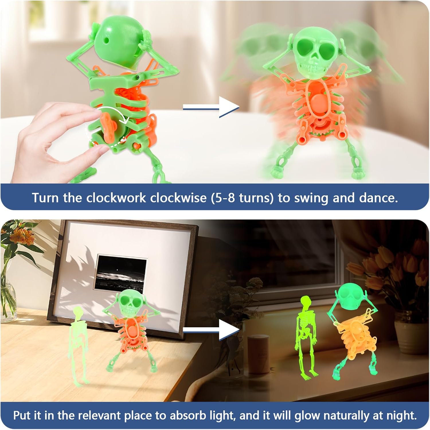 Dancing Skeletons Glow in The Dark Fun Toys