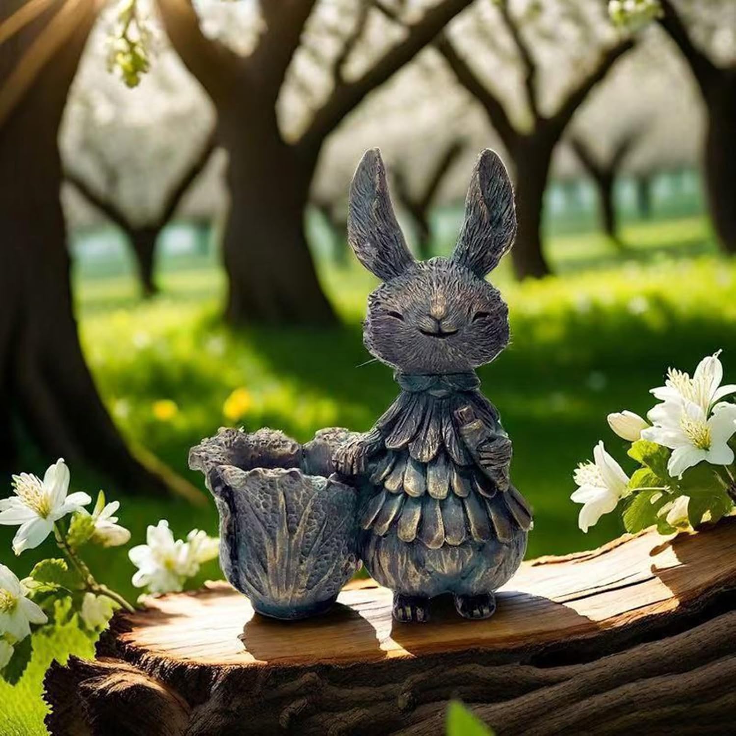 Easter Resin Garden Rabbit Patio Decoration