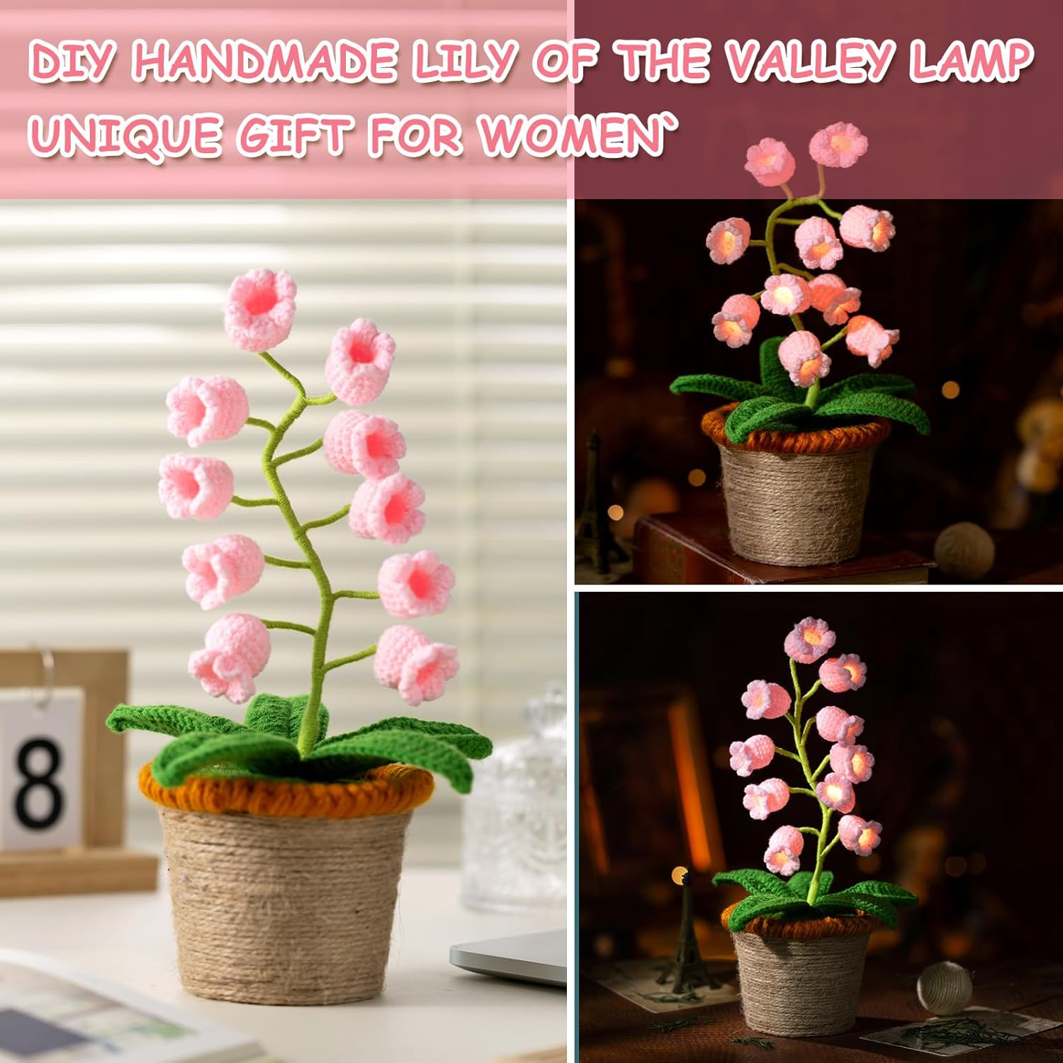🎁49%OFF🔥Crochet Handmade Lily Potted Plant Light Lamp