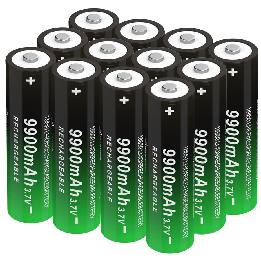3.7 Volt Rechargeable Battery 9900mAh for Headlamp, Doorbells, Flashlight, Small Fan, etc (4 PCS)