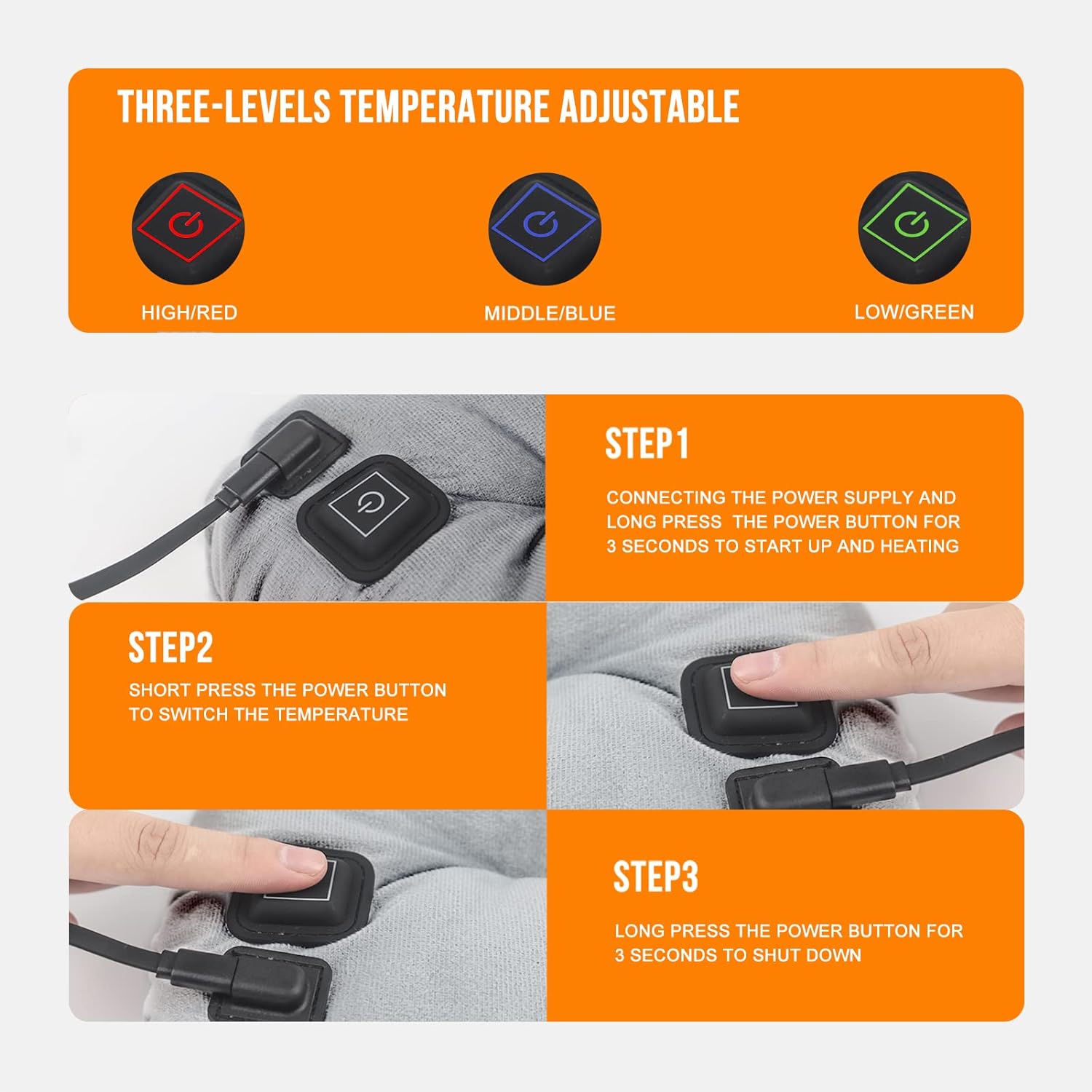 Car Heated Seat Cushion Winter Plush Seat Cushion