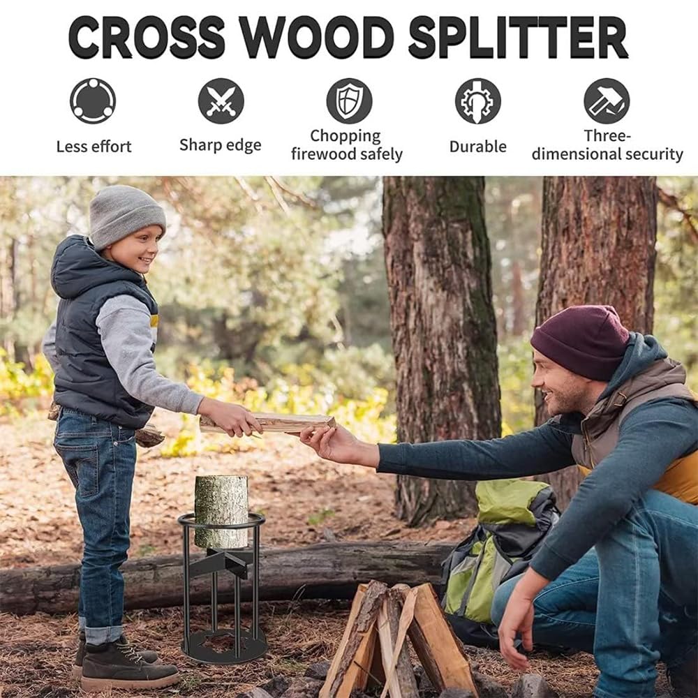 Cross firewood splitter