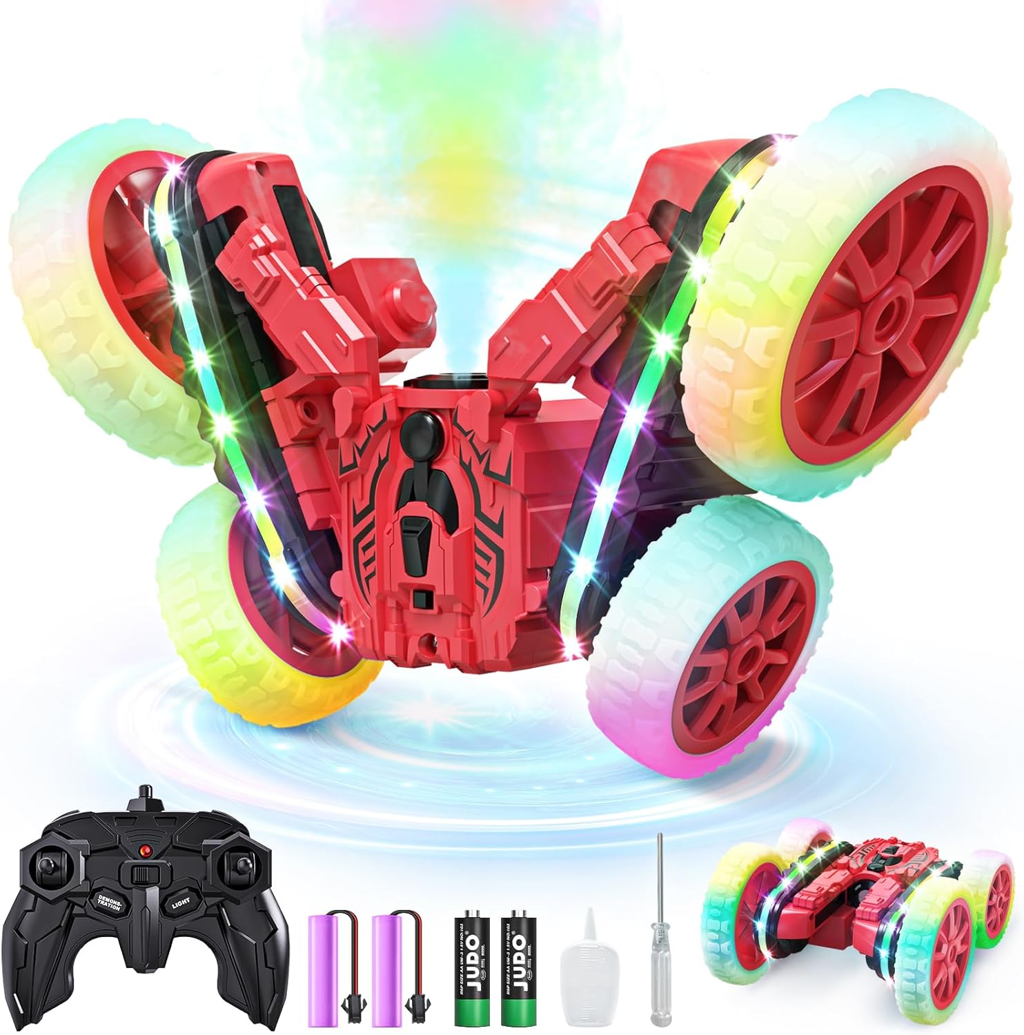 2.4Ghz 360°Rotating 4WD Spray RC Stunt Car
