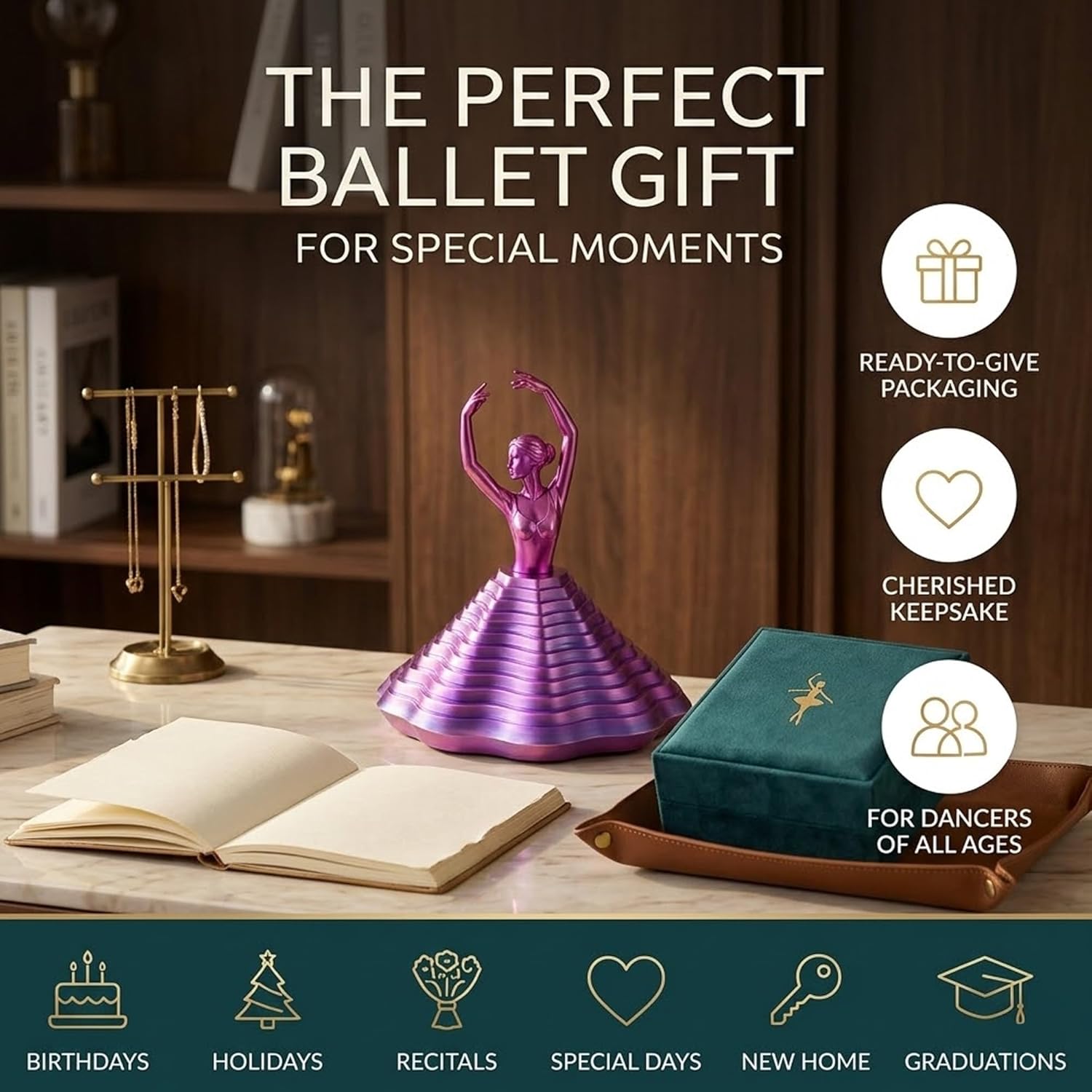 3D Printed Spinning Ballerina – Elegant Fidget Sculpture for Desk & Decor