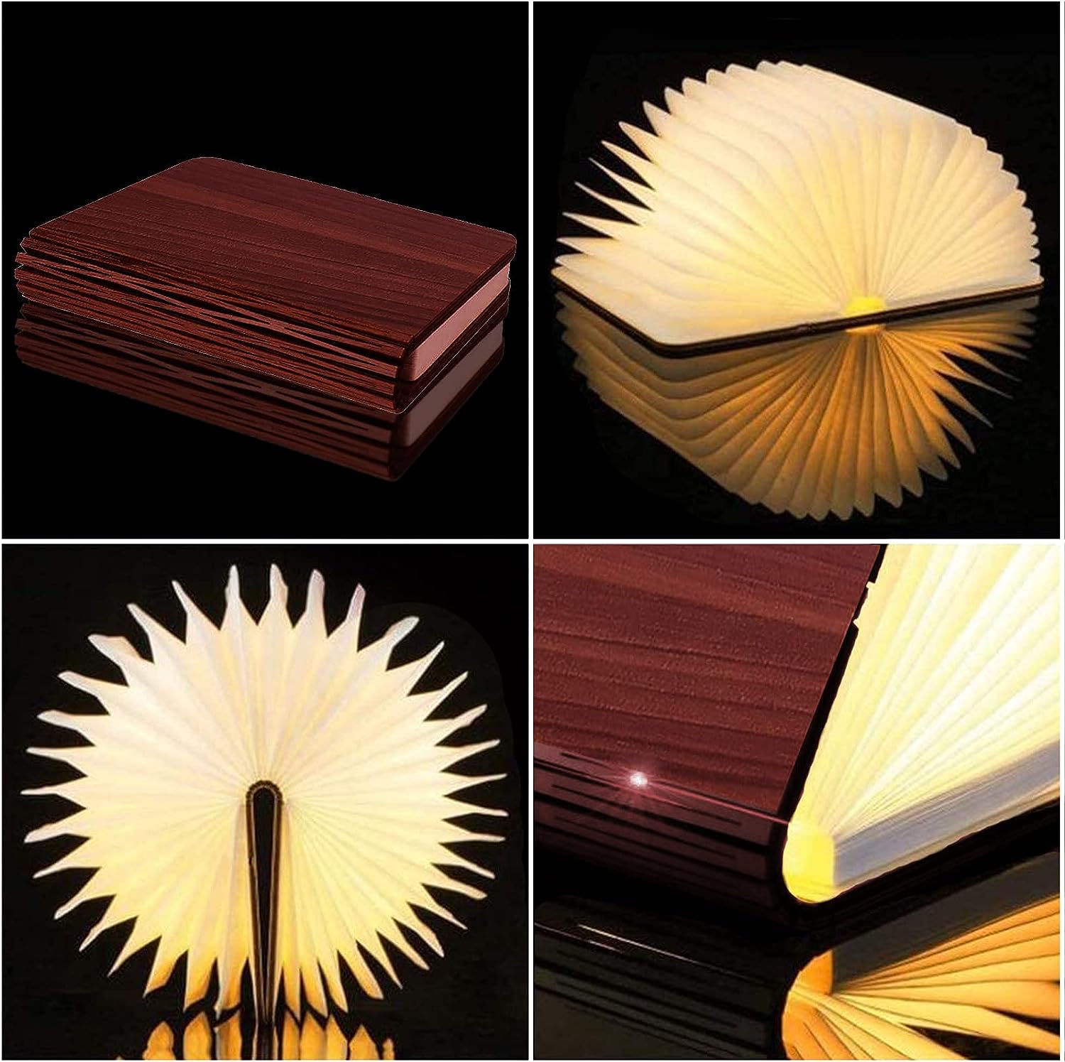 Wooden 3D Flod Book Lamp