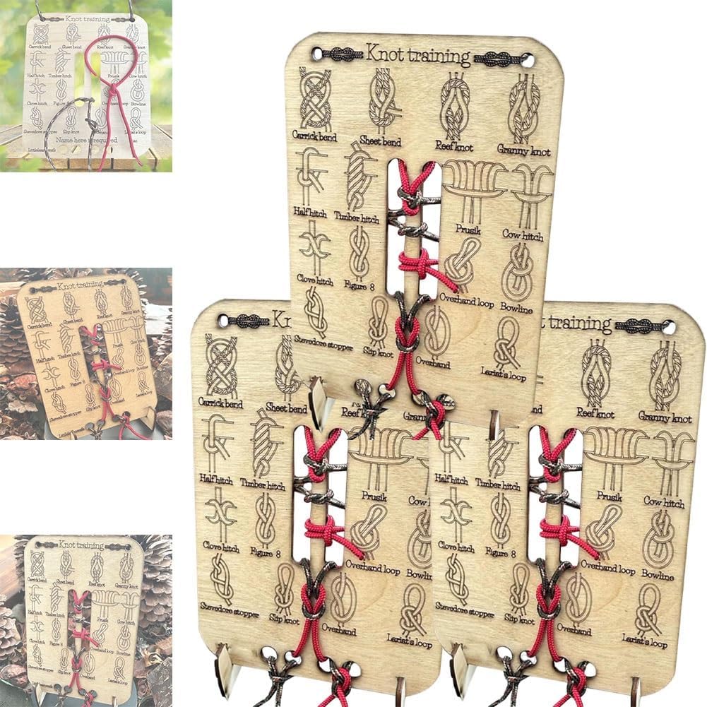 Knot Master Pro Board – Learn 16 Survival Knots with Eco-Friendly Wood Kit