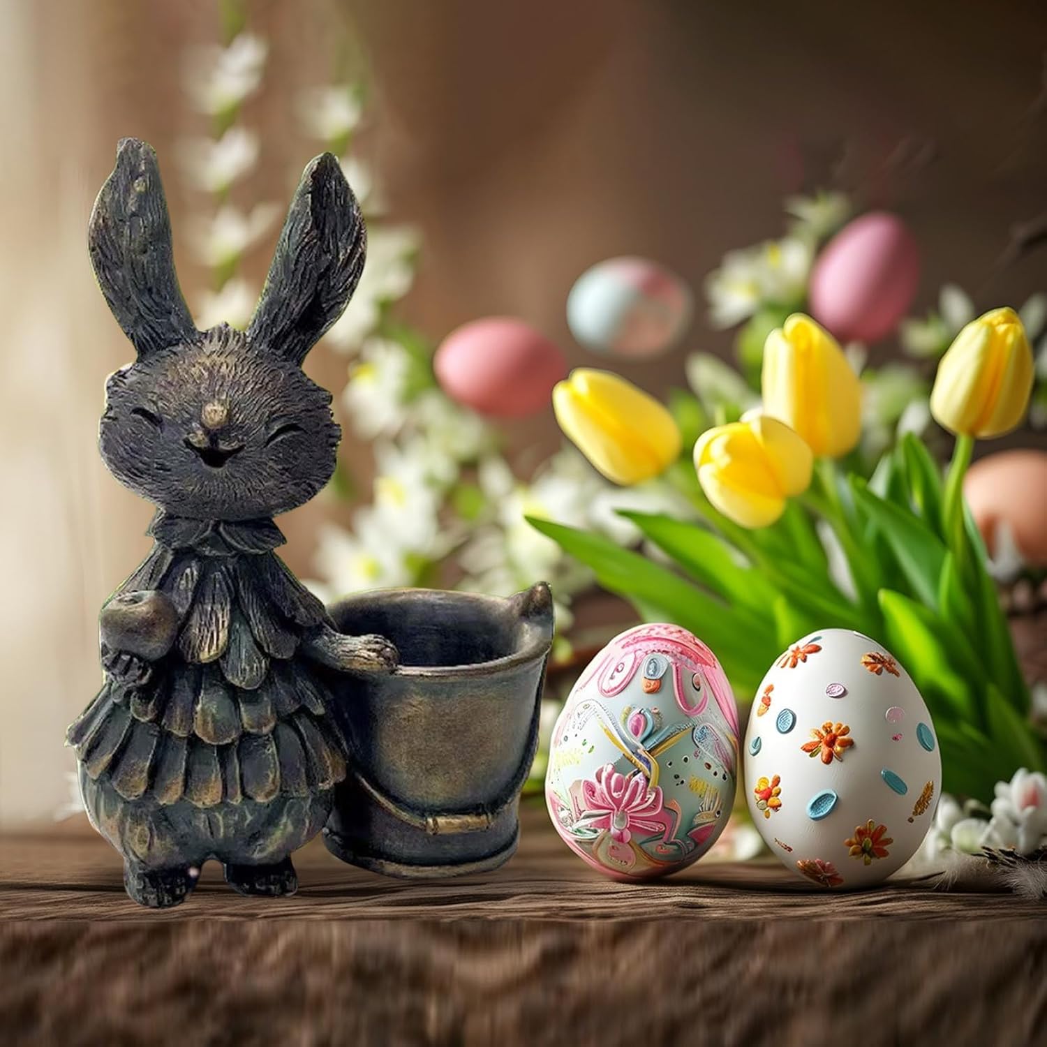 Easter Resin Garden Rabbit Patio Decoration