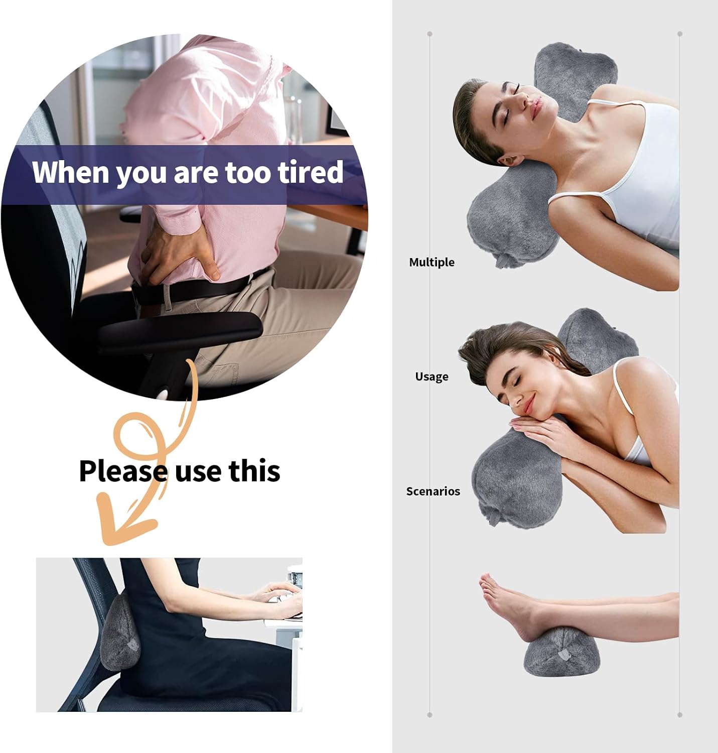 Adjustable Shoulder Straps Bone Shaped Neck Headrest