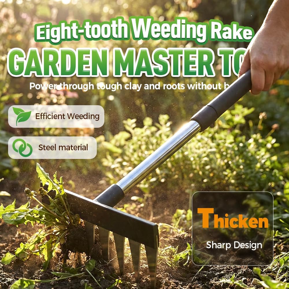 Multi-Purpose Carbon Steel Garden Rake