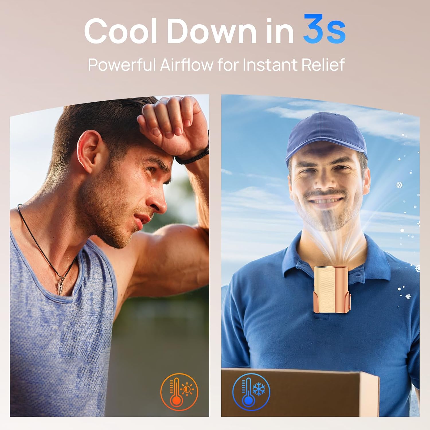 Personal Rechargeable Wearable Neck Fan Waist Clip Cooling Fan