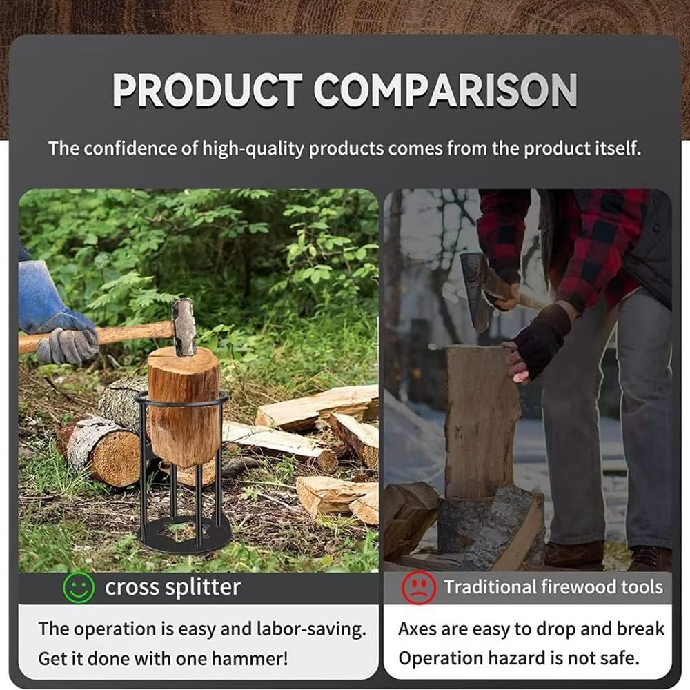 Cross firewood splitter